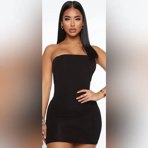 Fashion Nova Black Strapless Dress NWOT - Picture 1 of 7